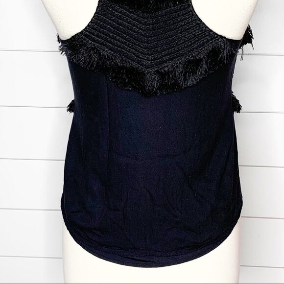 Mara Hoffman Rope Fringe Racerback Tank Top Black Size Small - Picture 8 of 8